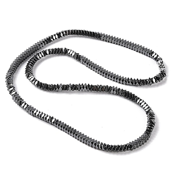 Faceted Square Synthetic Non-magnetic Hematite Beaded Necklaces, with Alloy Screw Clasps, 20.28 inch(51.5cm)