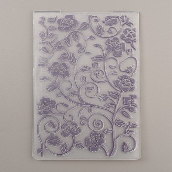 Plastic Embossing Folders, Concave-Convex Embossing Stencils, for Handcraft Photo Album Decoration, Indigo, 148x105x3mm
