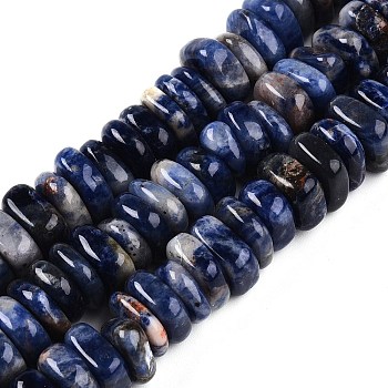 Natural Sodalite Beads Strands, Nuggets, Tumbled Stone, 3~6.5x10~12x8~12mm, Hole: 1mm, about 86~91pcs/strand, 15.35~16.4''(39~41cm)