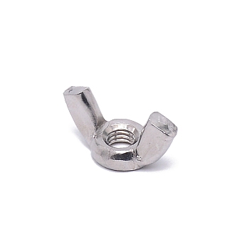 304 Stainless Steel Nuts, Butterfly, Stainless Steel Color, 1.3x2.5x1.15cm, Inner Diameter: 0.5cm