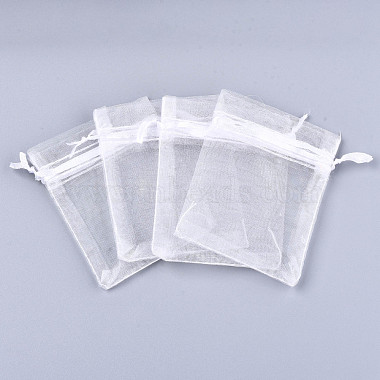 White Rectangle Organza Bags