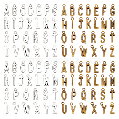 Antique Bronze & Antique Silver Letter Alloy Pendants