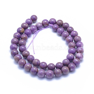 Natural Lepidolite/Purple Mica Stone Beads Strands(G-L552H-09D)-3