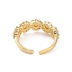 Flower Brass Micro Pave Cubic Zirconia Open Rings(RJEW-J017-VC276)-3