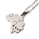 201 Stainless Steel Cloud Pendant Necklace with Cable Chains(NJEW-Q317-29P)-2