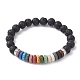 Dyed Colorful Natural Lava Rock & Rhinestone Beaded Stretch Bracelets for Women(BJEW-JB09668-01)-1