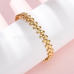 304 Stainless Steel Open Cuff Bangles for Women, Golden, Oval, 3/8 inch(0.85cm), Inner Diameter: 2-1/4x2 inch(5.85x5.05cm)(BJEW-K293-01B-G)