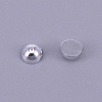 ABS Plastic Imitation Pearl Beads, Half Round, Silver, 2: 3x1.5mm, about 400pcs/bag(KY-CJC0003-01G)
