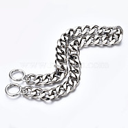 Bag Chains Straps, Aluminum Curb Link Chains, with Alloy Spring Gate Ring, for Bag Replacement Accessories, Platinum, 650x22mm(FIND-Q089-003P)