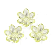 Transparent Acrylic Beads, Flower, Light Khaki, 23.5x21x6.5mm, Hole: 2mm, 462pcs/500g(OACR-H118-03H)