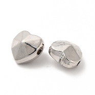 Alloy Beads, Long-Lasting Plated, Cadmium Free & Lead Free, Heart, Platinum, 10x10x6.5mm, Hole: 1.6mm(PALLOY-E024-08P)
