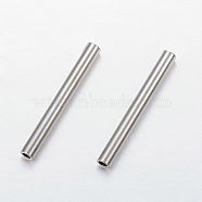 304 Stainless Steel Tube Beads, Stainless Steel Color, 27x3mm, Hole: 2mm(STAS-P128-06)