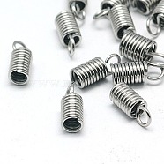 304 Stainless Steel Terminators, Cord Coil, Stainless Steel Color, 10x4mm(STAS-E016-1)