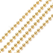 Brass Ball Chains, Long-Lasting Plated, Soldered, Cadmium Free & Nickel Free & Lead Free, Golden, 2mm(CHC-XCP0001-37)