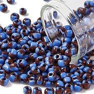 6/0 Glass Seed Beads, Opaque Colours Seep, Cornflower Blue, 4mm, Hole: 1.5mm, about 4500pcs/bag(SEED-S007-1)