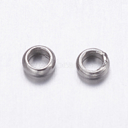 304 Stainless Steel Beads, Rondelle, Stainless Steel Color, 3x1mm, Hole: 2mm, about 200pcs/5g(X-STAS-K146-064-3mm)