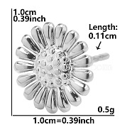 Non-Tarnish 304 Stainless Steel Flower Stud Earrings for Women, Stainless Steel Color(BE5708-1)