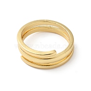 Rack Plating Brass Wire Wrap Double Ring for Women, Lead Free & Cadmium Free, Real 18K Gold Plated, US Size 7 1/4(17.5mm)(KK-O142-06G)