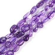 Natural Amethyst Beads Strands, Nuggets, Tumbled Stone, Grade AB, 4~6x7~10x4~6mm, Hole: 1mm, 15.75''(40cm)(G-P497-01B-19)