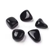 5Pcs Natural Black Obsidian Beads, Tumbled Stone, Vase Filler Gems, Dyed & Heated, No Hole/Undrilled, Nuggets, 20~35x13~23x8~22mm(G-FS0002-05)