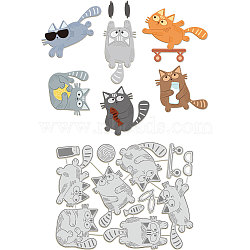 Carbon Steel Cutting Dies Stencils, for DIY Scrapbooking, Photo Album, Decorative Embossing Paper Card, Stainless Steel Color, Cat Shape, 148x115x0.8mm(DIY-WH0309-1339)
