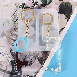 Key Shape DIY Pendant Silicone Molds, Dook Hook Resin Casting Molds, for No Touch Door Opener Making, White, 95x87x7mm, Hole: 3.5~5mm, Inner Diameter: 64~75x30~31mm(DIY-F114-10)