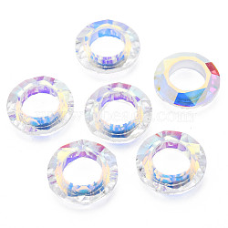 Electroplated Glass Linking Rings, Crystal Cosmic Ring, Prism Ring, Faceted, Round Ring, Clear AB, 20x5.5mm, Inner Diameter: 11mm, 15pcs/board, 4 boards/box(EGLA-N006-016)
