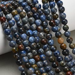 Natural Dumortierite Beads Strands, Smooth Round, Grade AB, 6.5mm, Hole: 0.7mm, about 62pcs/strand, 14.76''(37.5cm)(X-G-F826-A01-6mm)