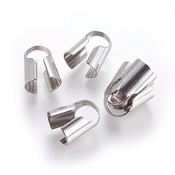 304 Stainless Steel Cord Ends, End Caps, Column, Stainless Steel Color, 13x7.5x11mm, Hole: 7x6mm(X-STAS-P237-80H-P)