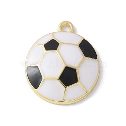 Alloy Enamel Pendants, Lead Free & Cadmium Free & Nickel Free, Golden, Sports Ball Charms, Football, 21.5x18x4.5mm, Hole: 1.8mm(PALLOY-R153-02G-04)