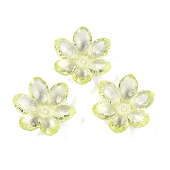 Transparent Acrylic Beads, Flower, Light Khaki, 23.5x21x6.5mm, Hole: 2mm, 462pcs/500g