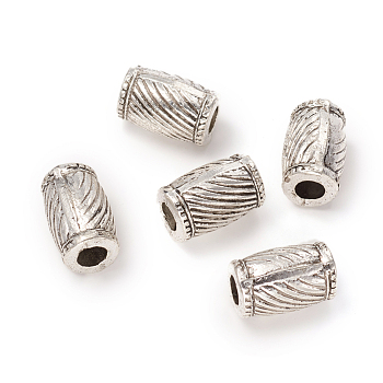 Alloy European Beads, Large Hole Beads, Column, Antique Silver, 17x11mm, Hole: 5mm