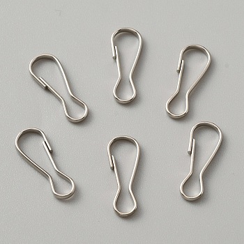 Iron Key Clasp Findings, Snap Clasps, Calabash Shape, Platinum, 20x7.5x1.5mm