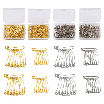 Iron Safety Pins, Platinum & Golden, 28~38x7~9x2~2.5mm, 320pcs/set