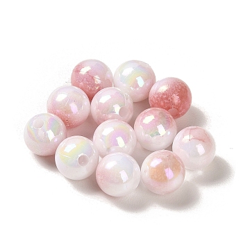 Opaque Acrylic Beads, Gradient Colorful, Round , Salmon, 8mm, Hole: 1.8mm, about 2083pcs/500g