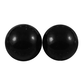 ABS Plastic Imitation Pearl Cabochons, Half Round, Black, 10x5mm
