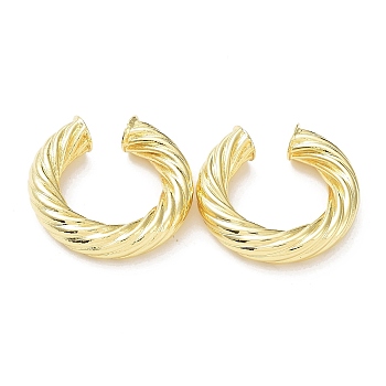 Rack Plating Brass Twist Rope Cuff Earrings for Women, Long-Lasting Plated, Lead Free & Cadmium Free, Real 18K Gold Plated, 29.5x7mm