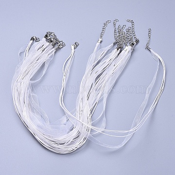 10 pcs Off White Organza Ribbon Waxed Cotton Cord  Ribbon Necklace
