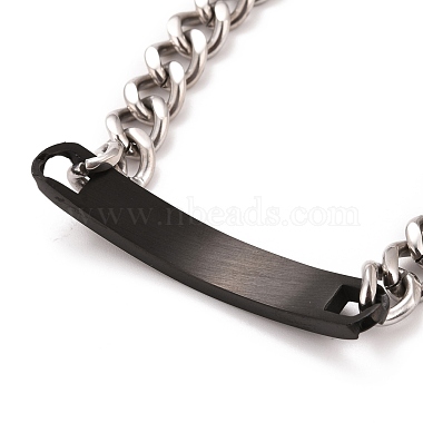 Rectangle avec mot je t'aime bracelet lien avec strass(STAS-E160-33EBP)-3