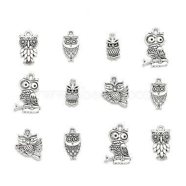 Antique Silver Owl Alloy Charms