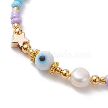 Colorful Glass Seed & Brass Braided Bead Bracelet(BJEW-JB10138)-5