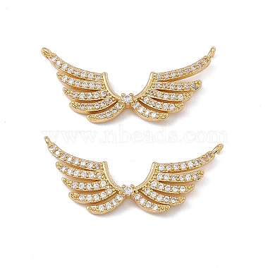 Brass Micro Pave Clear Cubic Zirconia Connector Charms(KK-E068-VC029)-2