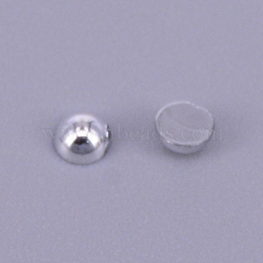 Silver Half Round ABS Plastic Cabochons