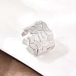 304 Stainless Steel Cuff Open Rings, Stainless Steel Color, 13mm, Inner Diameter: 17mm(RJEW-Z125-01P)