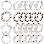 Alloy Bead Frame, Flower, Antique Silver, 12~15x13~15x2~4mm, Hole: 1.5~1.6mm, 25pcs/style(FIND-SC0017-85)
