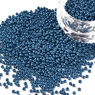 11/0 Grade A Round Glass Seed Beads, Baking Paint, Dodger Blue, 2.3x1.5mm, Hole: 1mm, about 48500pcs/pound(SEED-N001-A-1013)