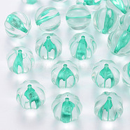 Transparent Acrylic Beads, Pumpkin, Turquoise, 17.5x16mm, Hole: 1.8mm, about 183pcs/500g(TACR-S154-19A-68)