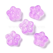 Baking Paint Glass Beads, Flower, Violet, 12.5x13x4.5mm, Hole: 1.2mm(GLAA-S202-06E)