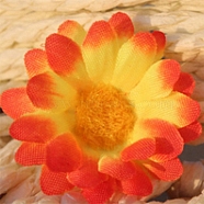 Artificial Silk Chrysanthemum Daisy Flowers Heads, for Wedding Home Party Decoration Hair Clip Wreath Decorative , Orange Red, 42x42x15mm(DIY-WH0210-03G)