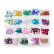 25Pcs Transparent Crackle Glass Beads, Round, Mixed Color, 8~8.5x7~7.5mm, Hole: 1.5~1.6mm(CCG-XCP0001-02A)